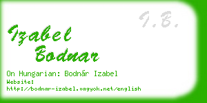 izabel bodnar business card