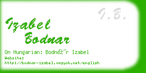 izabel bodnar business card